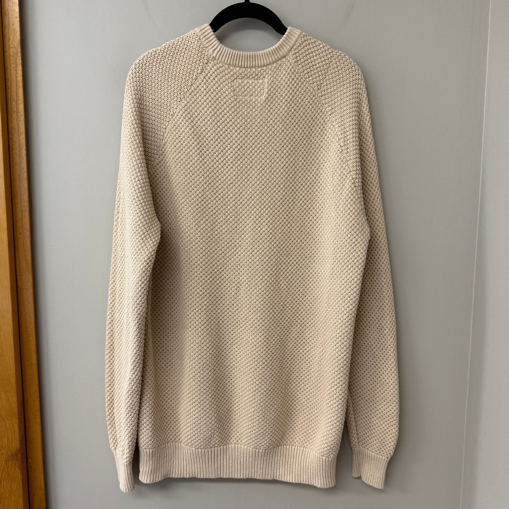 The Normal Brand Mens Moss Stitch Crew Tan Size Large Fisherman Preppy Neutral - Picture 6 of 10